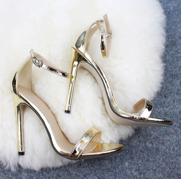 JZL212 Gold and silver color dress shoes heels women 2021 heeled sandals women's casual shoes