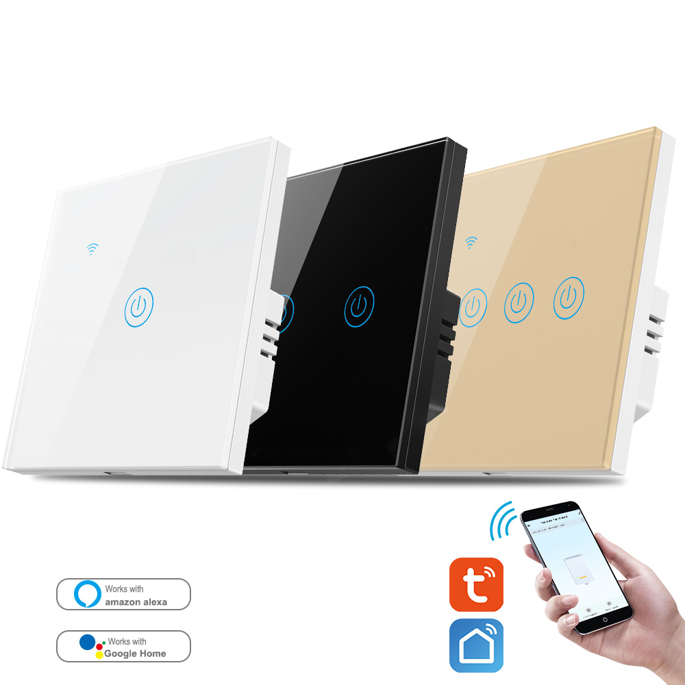 Tuya wireless hotel lamp wifi switch google home alexa light wall home wifi touch smart switch
