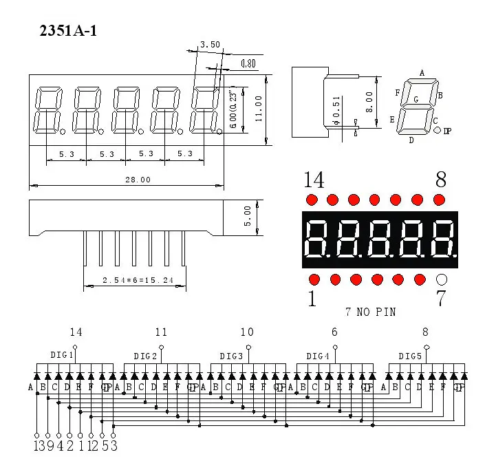 3 Inch 7 Segment Led Display Super Red Single Digit 76mm Big 7 Segment Display 3'' With Comma