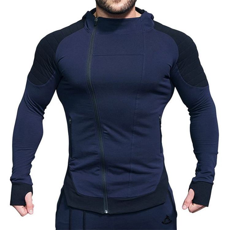 Wholesale winter windproof zipper front close fitting men's jacket