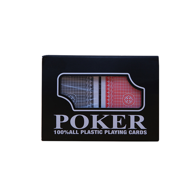 Wholesale Custom Print Plastic Pvc Durable Waterproof Plastic Playing Cards big characters Texas Poker Cards With Custom Box