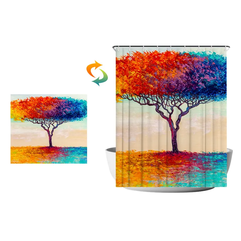 China Faceorise Custom Printed Shower Curtain Can Be Customized Packaging Shower Curtain