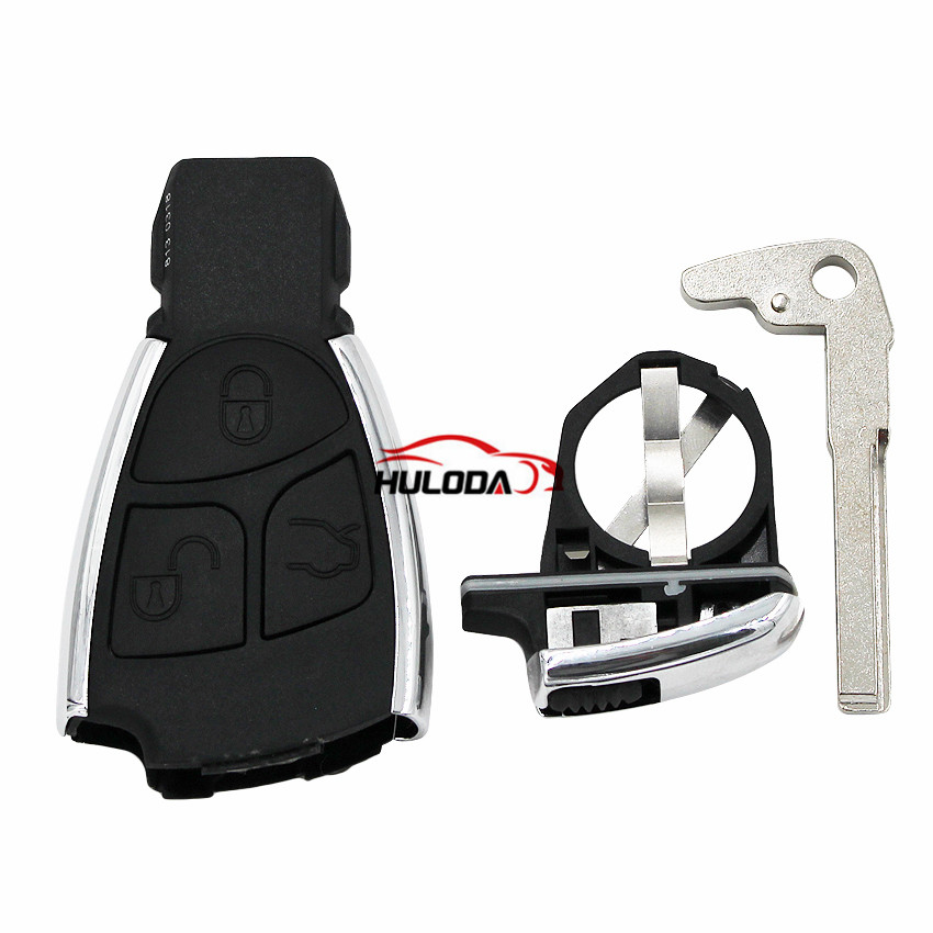 Корпус для смарт-ключа с 3 кнопками, для Mercedes Benz B C E ML S CLK CL GL W211, хромированный, с держателем аккумулятора