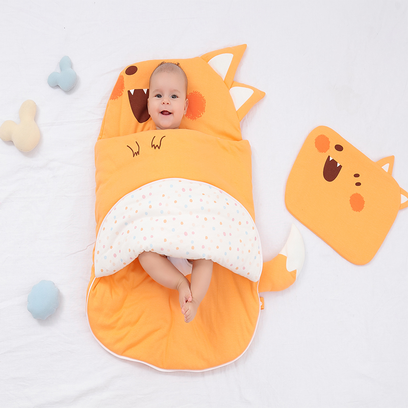 Распродажа Amazon, мягкий хлопковый спальный мешок из Джерси для малышей на осень, с рисунком оранжевой милой лисы, 2,5 г.