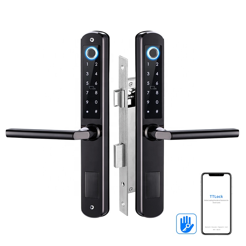 Ttlock APP дистанционный двухсторонний комбинированный стеклянный дверной замок со сканером отпечатков пальцев Guangdong hyh Hardware