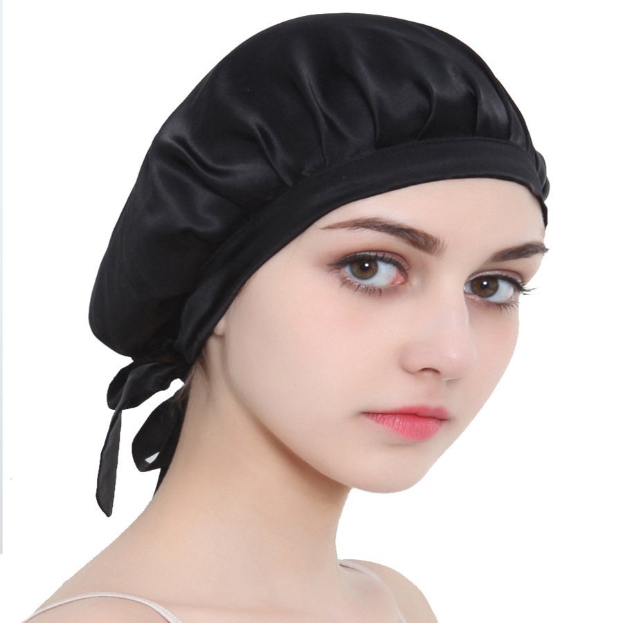 Custom Label Amazon Hot Sell 100% Silk Sleep Cap to Sleeping Hair Bonnets Sleeping Cap Women for Dreadlock
