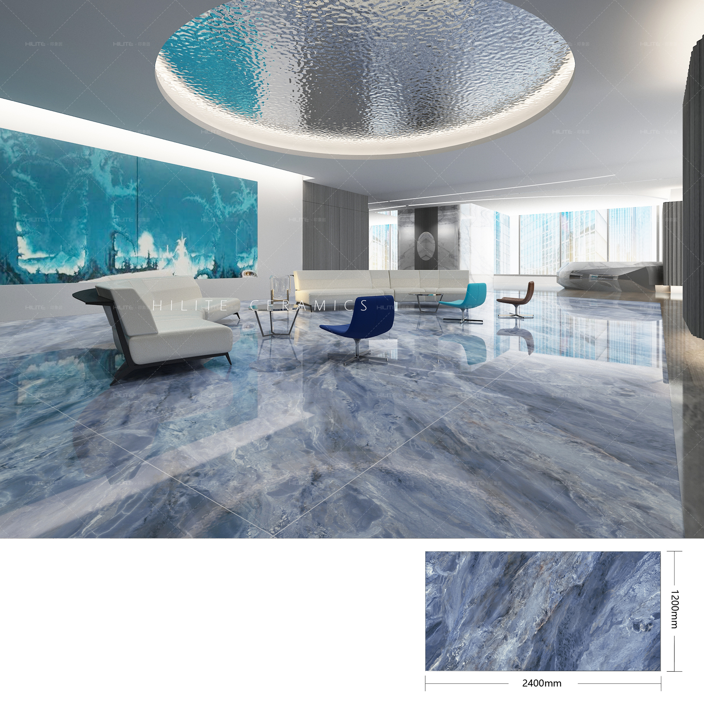 Best Quality 1200*2400mm Rectangle Polished Glazed Porcelain Tiles Marble Floor