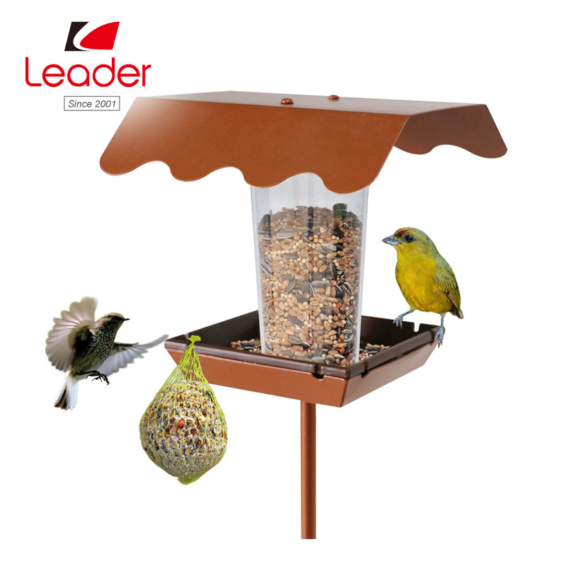 Hot sales Metal Copper look Wild Bird feeder garden Stake for Patio,Yard and outdoor decoration