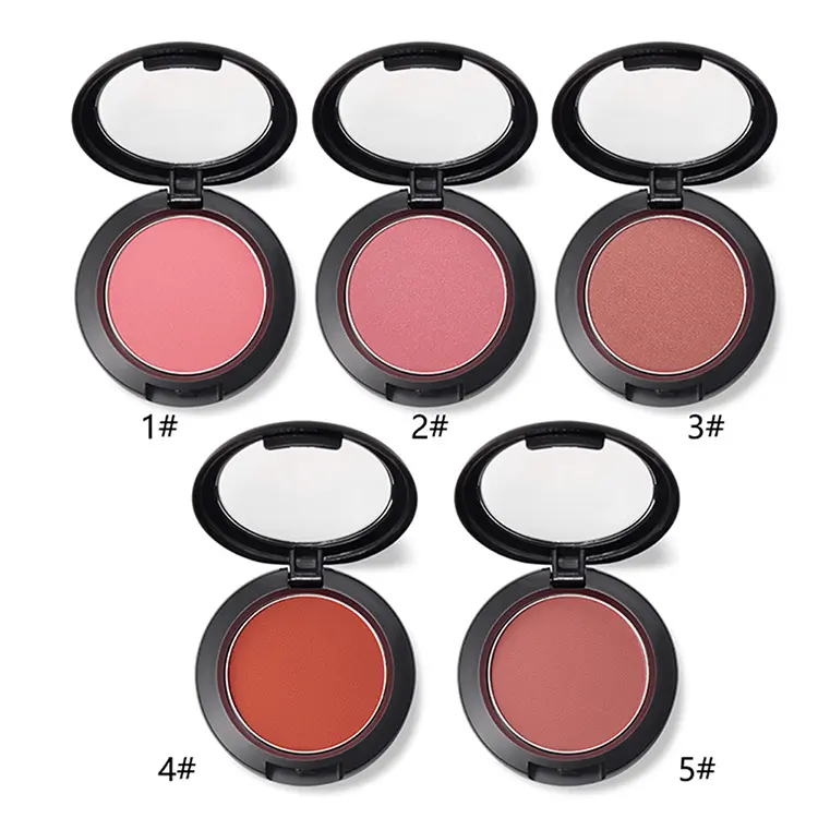 Domani Beauty Oem 5 Colors Black Monochrome Makeup Blush Matte Shimmer Face Powder Waterproof Long Lasting Private Label Blush