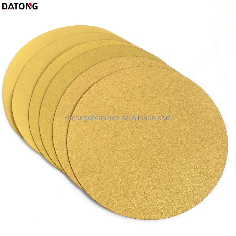 Datong factory High quality abrasives sand paper 5inch 0holes Grit 100 Round Ceramic yellow Sanding Disc For Metal and Wood