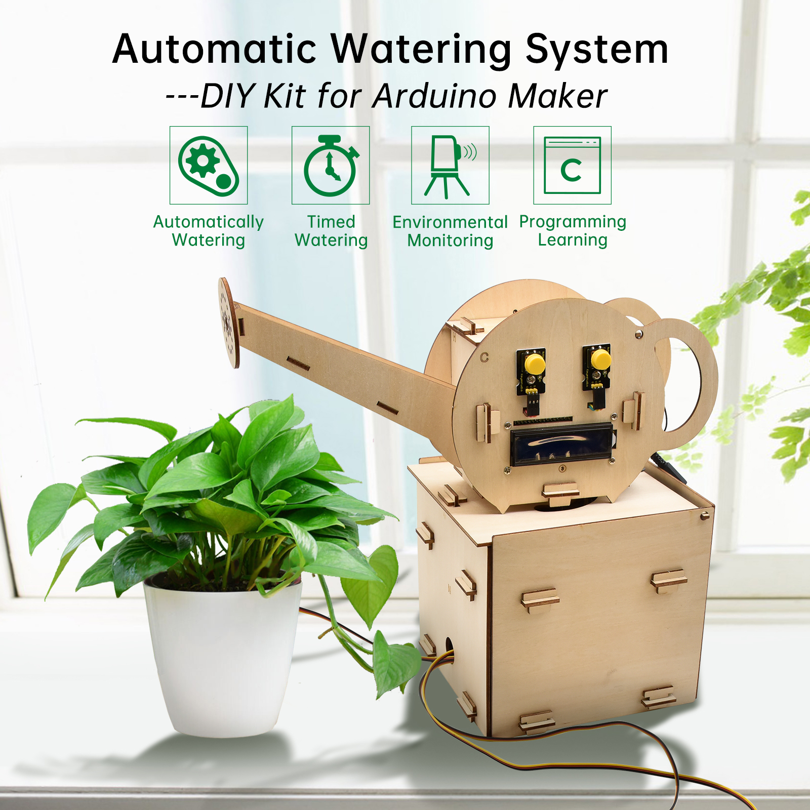 Доска Keyestudio PLUS с системой автоматического полива цветов, Обучающий набор для Arduino, стартовый комплект, «сделай сам», программируемый набор для проектов