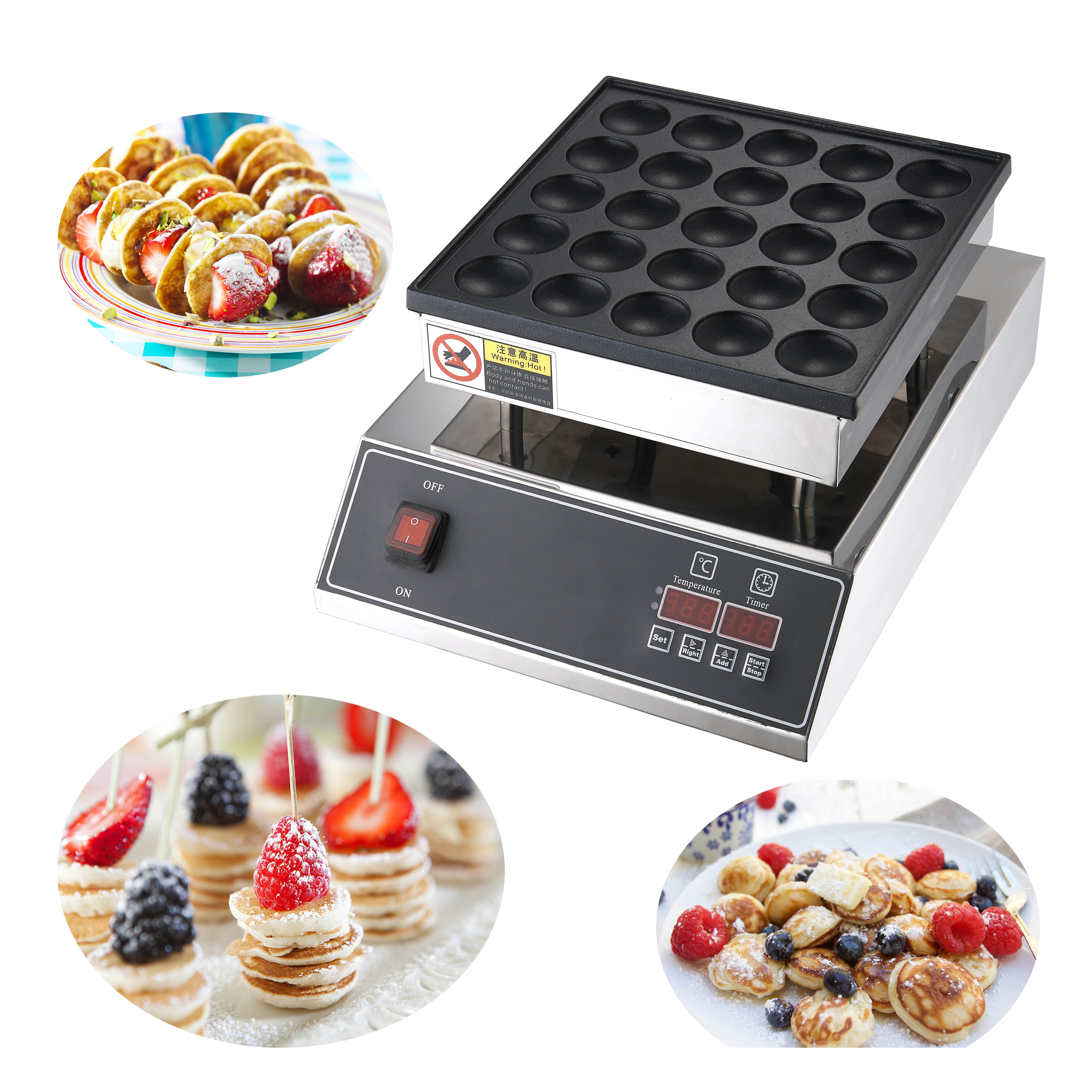 Hot baking equipment commercial electric poffertjes grill mini 25 pancake maker machine digital