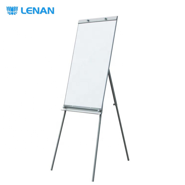 Cheap tripod filp chart board square / round tubes height adjustable MDF back magnetic whiteboard painting flipchart easel