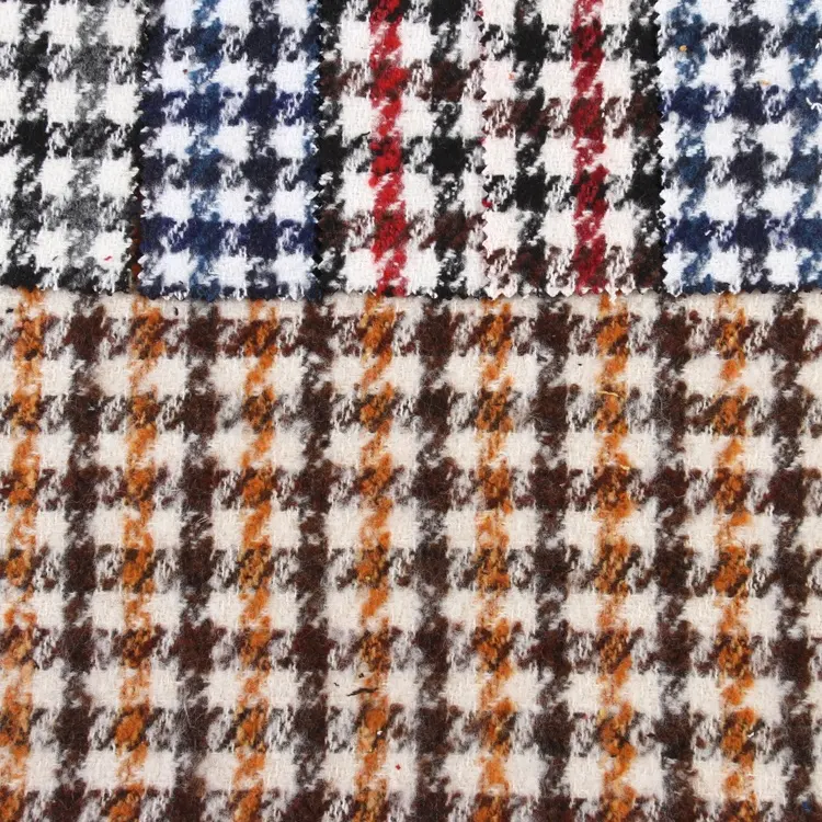 Woven textiles small plaid polyester fabric material 100% polyester fabric