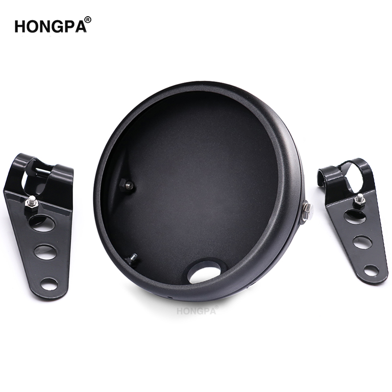 HONGPA черный/хром 7 дюймов держатель для налобного фонаря мотоцикла корпус 7 ''налобное кольцо Монтажный кронштейн фара ракушками