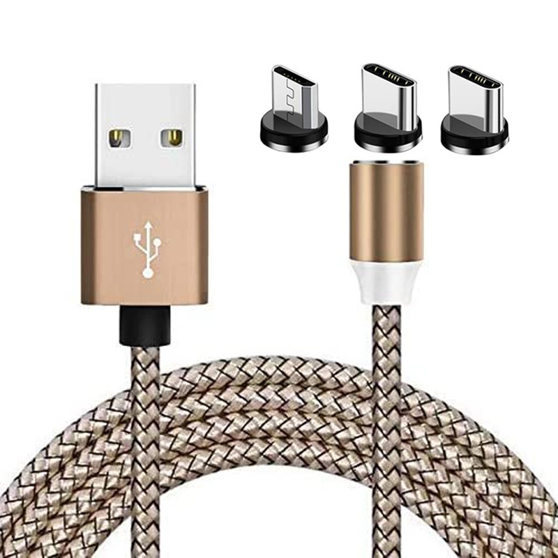 Прямая продажа с фабрики, 3 в 1, светодиодный магнитный Usb-кабель для быстрой зарядки и передачи данных, портативный Магнитный зарядный кабель для телефона