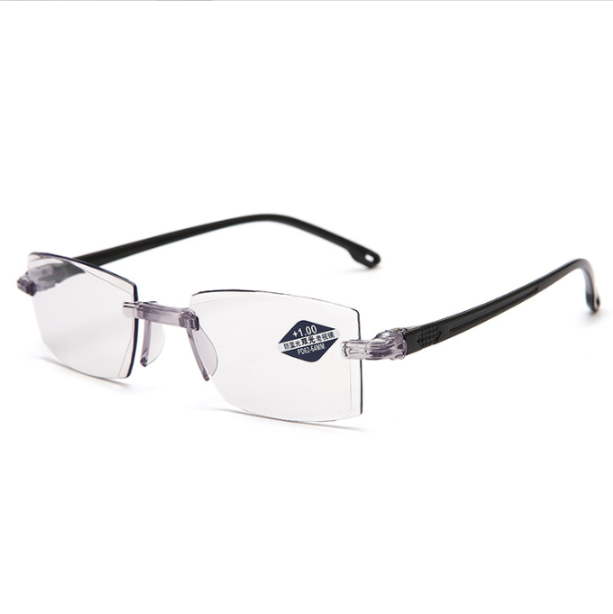 Factory Wholesale Smart Zoom Changing Color Retro Full-Frame Square Anti-blue Light Reading Glasses TR90 Optical Frames