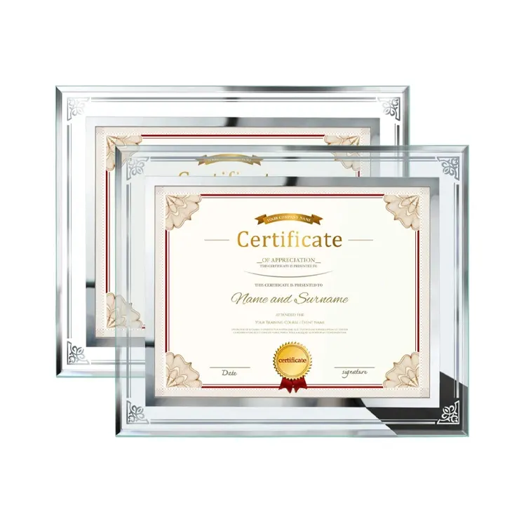 Mirror Glass Certificate Frame Document Frame8.5x11 inch