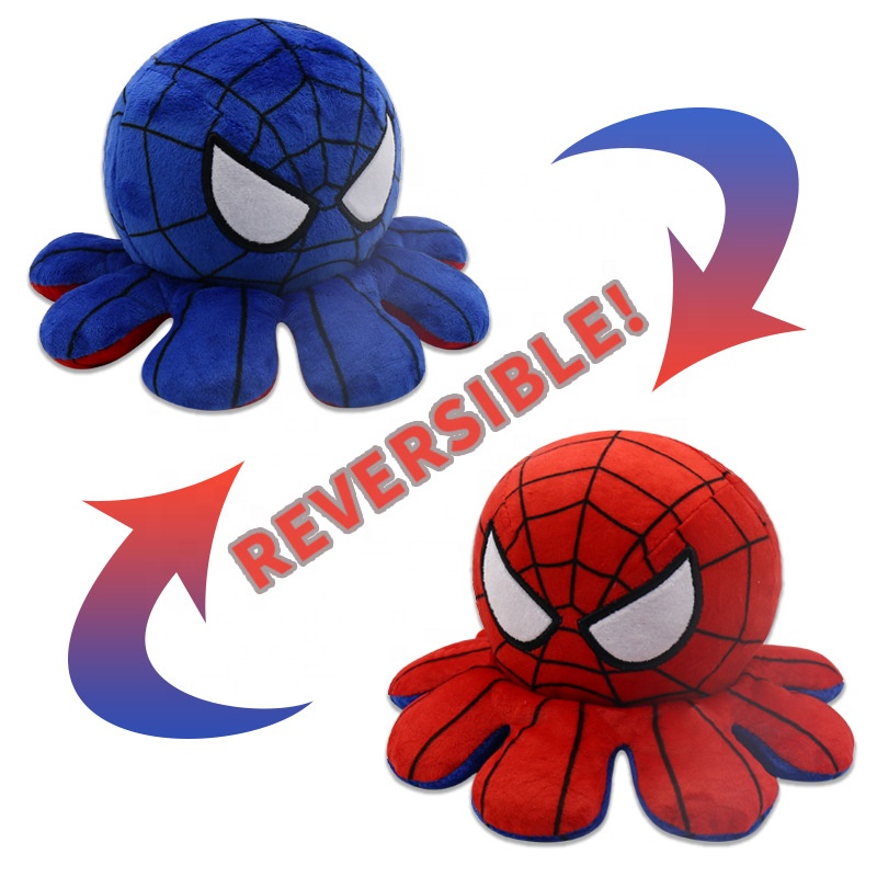 Source Manufacturer Wholesale Healthy Baby Fabric Flipping Plush Toys Pulpos Reversible Octopus Plush Animals Baby Toys