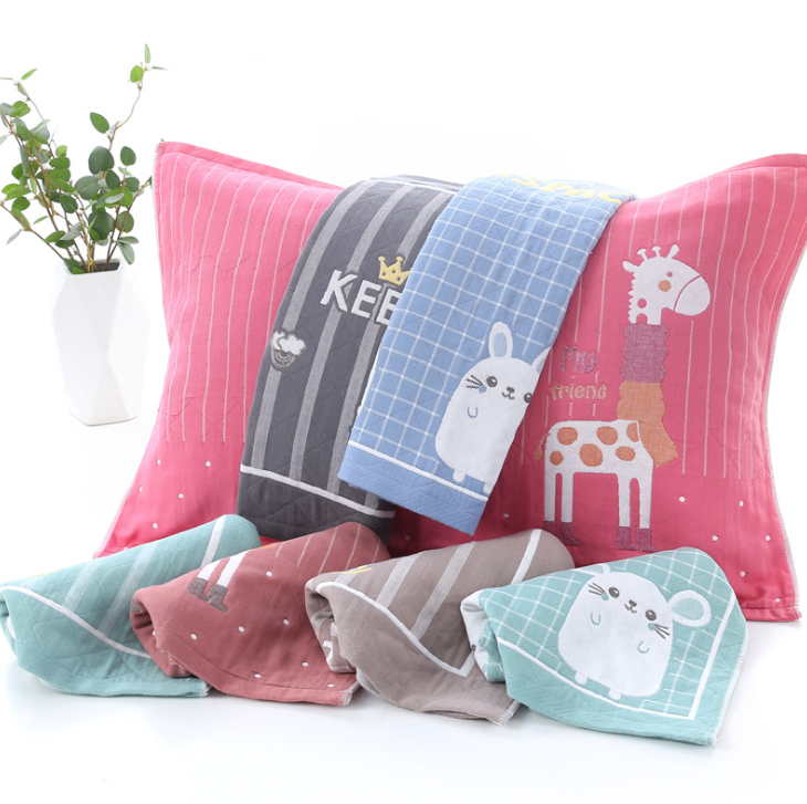 Wholesale 1pair three-layer quilted soft and breathable fabric home bed pillow towel