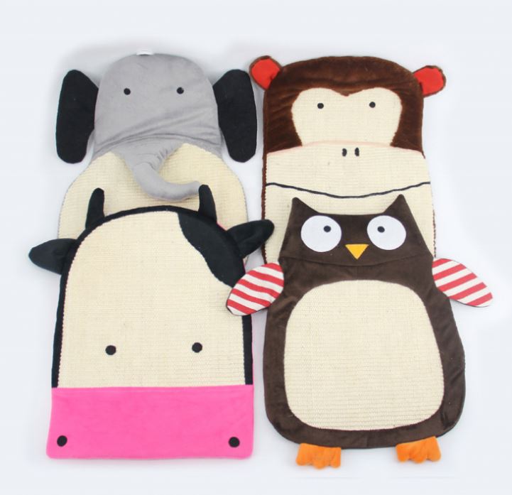 Cute Animal Cat Scratcher Board Sisal Toy Scratching Pad Scratch Mat