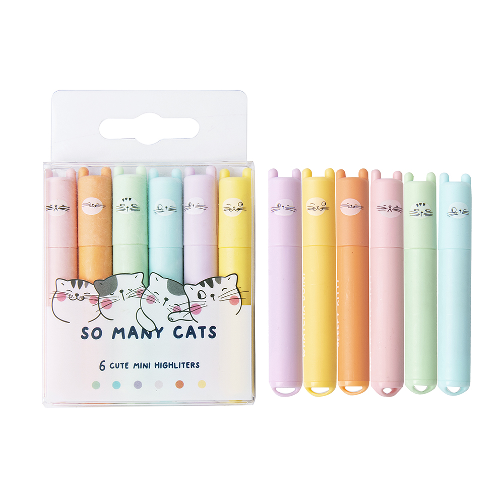 Оптовая продажа, ученический и Детский милый маркер-хайлайтер Kawaii Mini Pastel