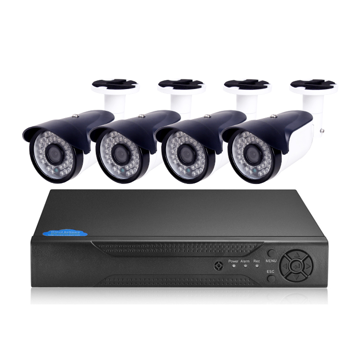 4 канала 5 Мп IP POE наружная цилиндрическая камера видеонаблюдения P2P Onvif NVR Kit