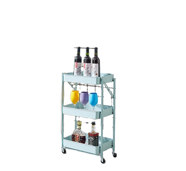 Direct factory 3 layers utility cart metal rolling utility cart