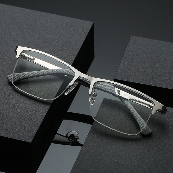 Wholesale New Luxury 1.50 Degree Women Eyewear Metal Half Frame Blue Light Protection Reading Glasses Men