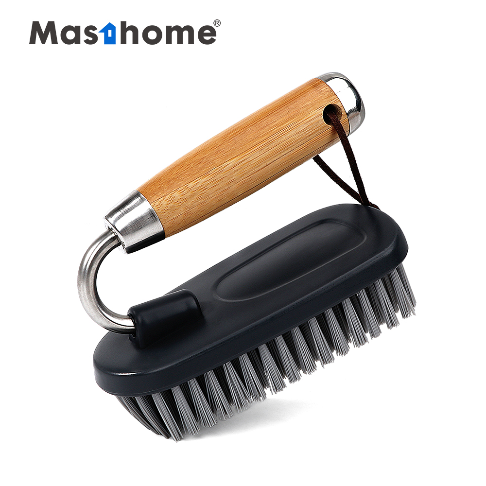 Masthome экологичный инструмент для чистки бамбуковой ручкой, пластиковая щетка для мытья пола ванной комнаты из нержавеющей стали