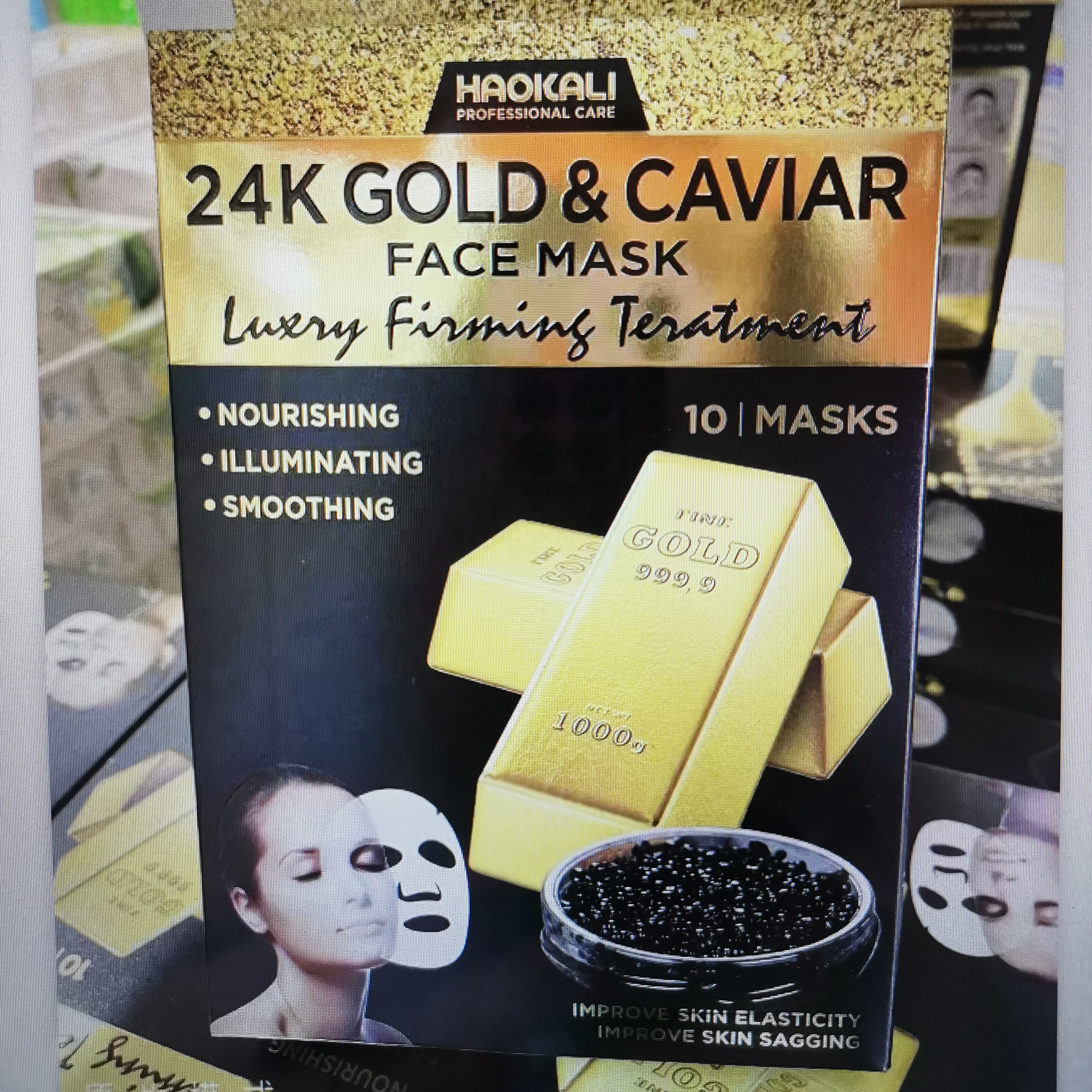 Лидер продаж, маска для лица Wokali 24K GOLD Peel-Off, маска для лица Золотая и икра с функцией питательного, освещения и разглаживания
