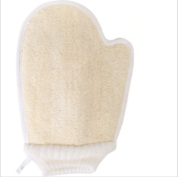 Loofah Mitt Exfoliating Gloves Dual-Sided Loofah Terry Cotton Body Scrubber Exfoliating Loofah Bath Glove