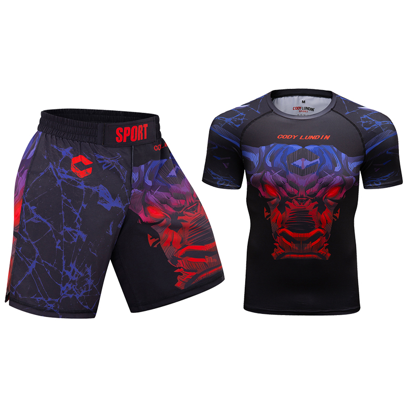 Оптовая продажа, простой тренировочный костюм Mma для кикбоксинга с пользовательским логотипом, полная сублимация, костюм для ММА для мужской одежды