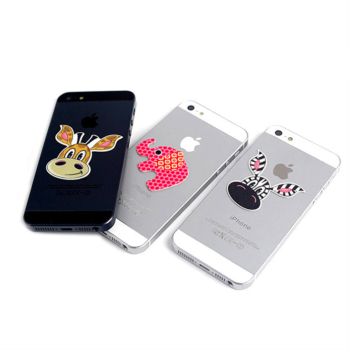 OEM Custom logo Reusable Peel and Sticker printed cleaning microfiber cloth silicon mobile phone screen cleaner sticker wiper