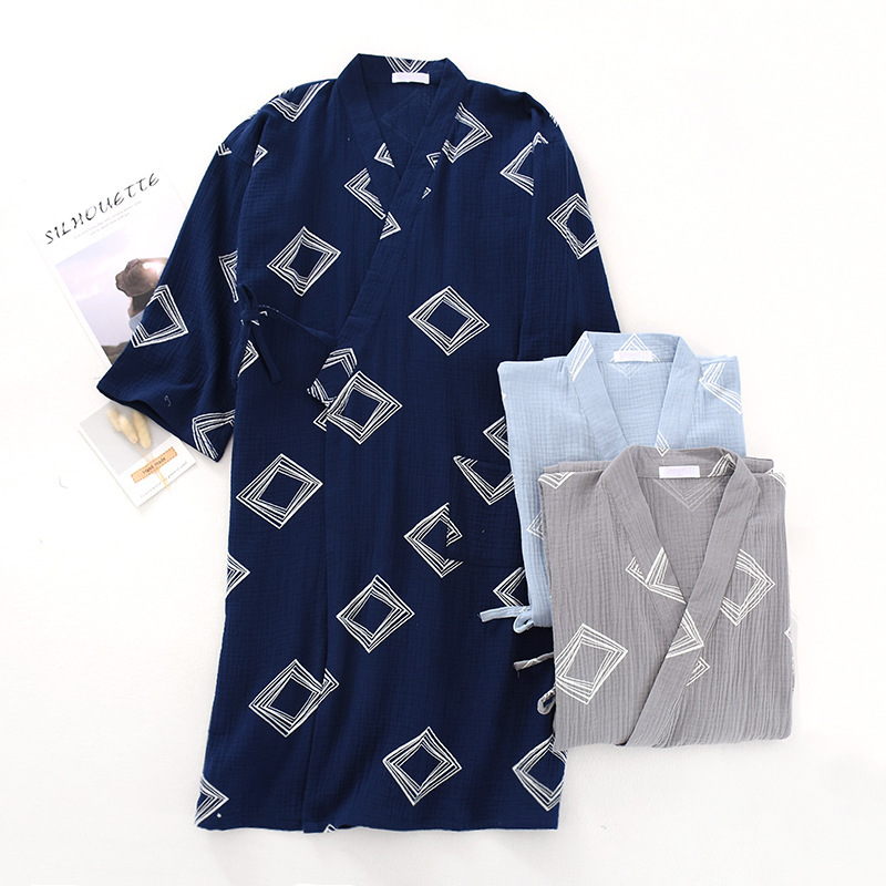 Cheap Japanese Men's Pajama Robe Pure Cotton Japanese Kimono Robe SPA Robe Wholesale