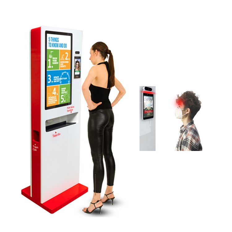 32 дюйма Android Digital Signage с автоматическим дезинфицирующих средств для рук диспенсер для рекламы Lcd киоск бесконтактных температурным дисплеем