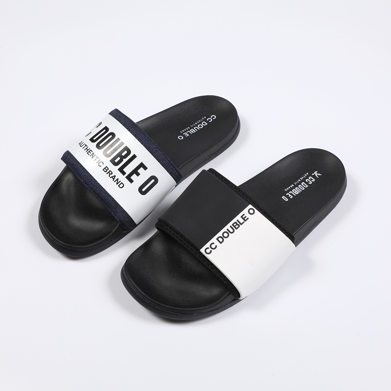 Custom men's summer PU midsole slides with logo wholesale casual beach sandals men outdoor EVA fashion slippers