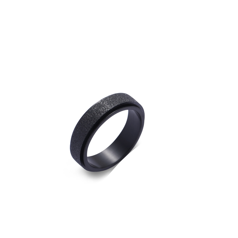 Stainless steel frosted ring cold personality rotating ring men and women,anillos acero inoxidable