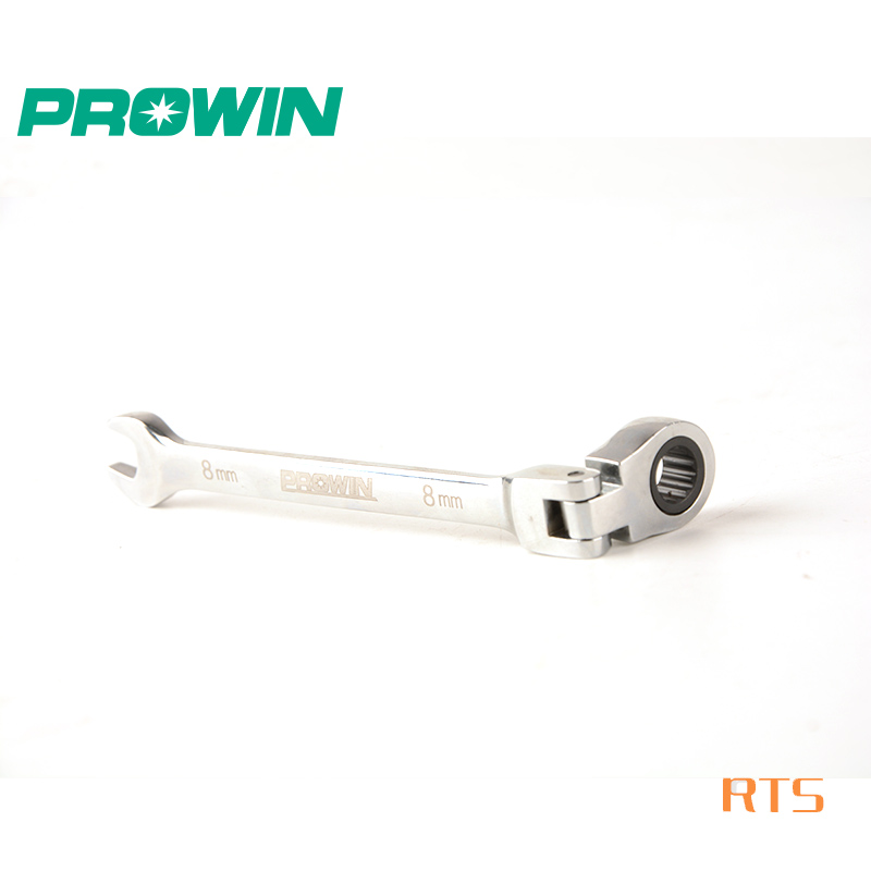Ключ с трещоткой Prowin Factory RTS SKU 11838 8 мм из углеродистой стали с гибкой головкой