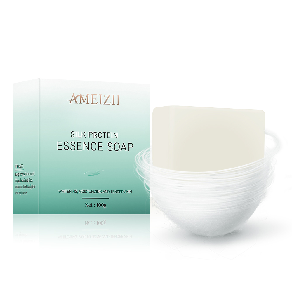 OEM Natural Silk Protein Skin Repair Soap Savon Blanchissant Organic Skin Lighten Soap For Face And Body Bathing Whitening Soap