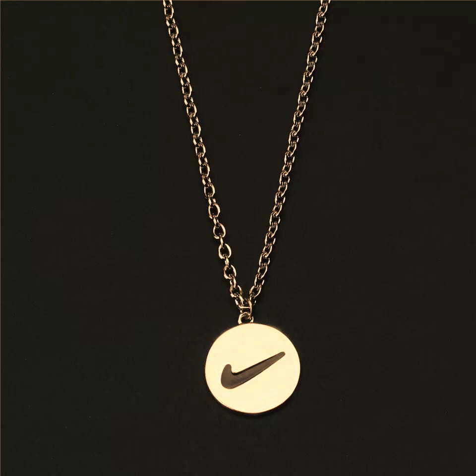 Золотое ожерелье Swoosh, круглая цепочка из нержавеющей стали, мужская бижутерия в стиле хип-хоп на день рождения, годовщину, рождественский подарок