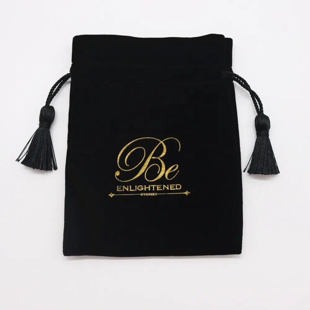 Newly released velvet bag jewelry drawstring bag Luxury Jewelry Pouches with Custom Logo Suede Velvet Small Drawstring Bag