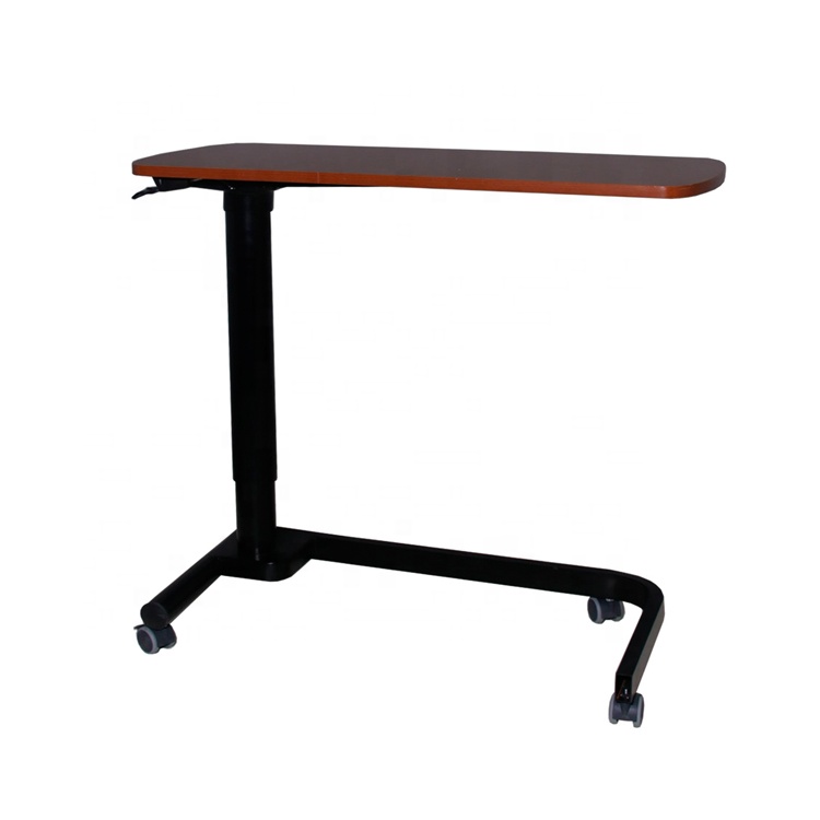 hospital equipment plastic material over the bed dining table with wheels