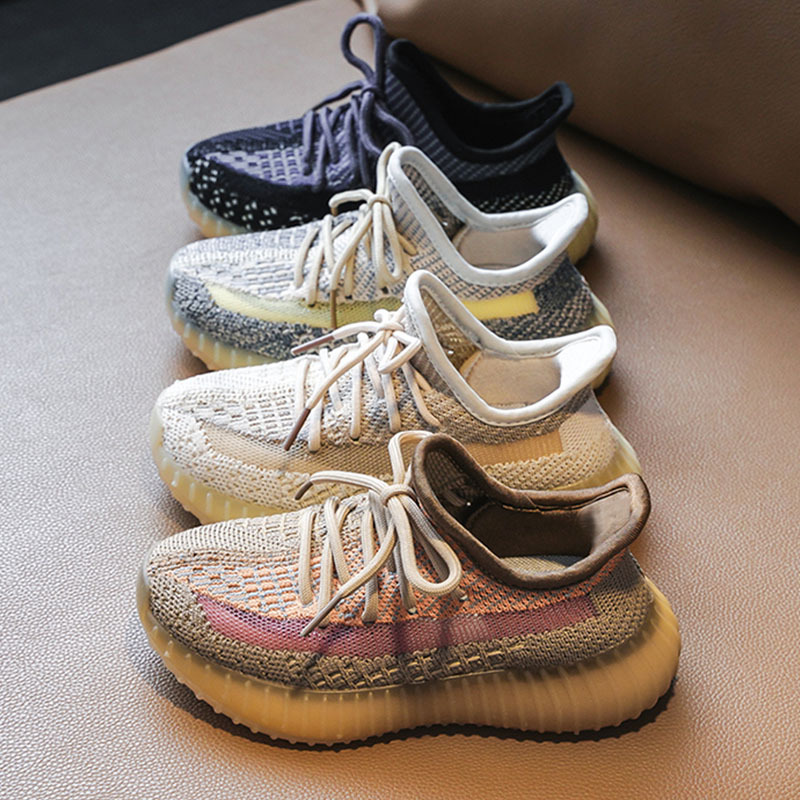 Детские кроссовки yeezy, Спортивная сетчатая повседневная обувь из кокосовой ткани для мальчиков и девочек, с мягкой подошвой, 2021