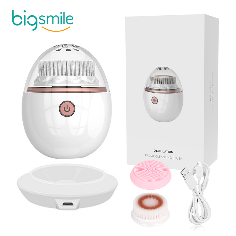 2021 Bigsmile перезаряжаемый Силиконовый водонепроницаемый Ультразвуковой Электрический массажер для лица, очищающая щетка, очиститель лица
