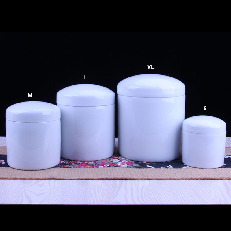 Ceramics Sealed Jar Columbarium Funeral Supplies Pure White Storage Tank Pet Urn