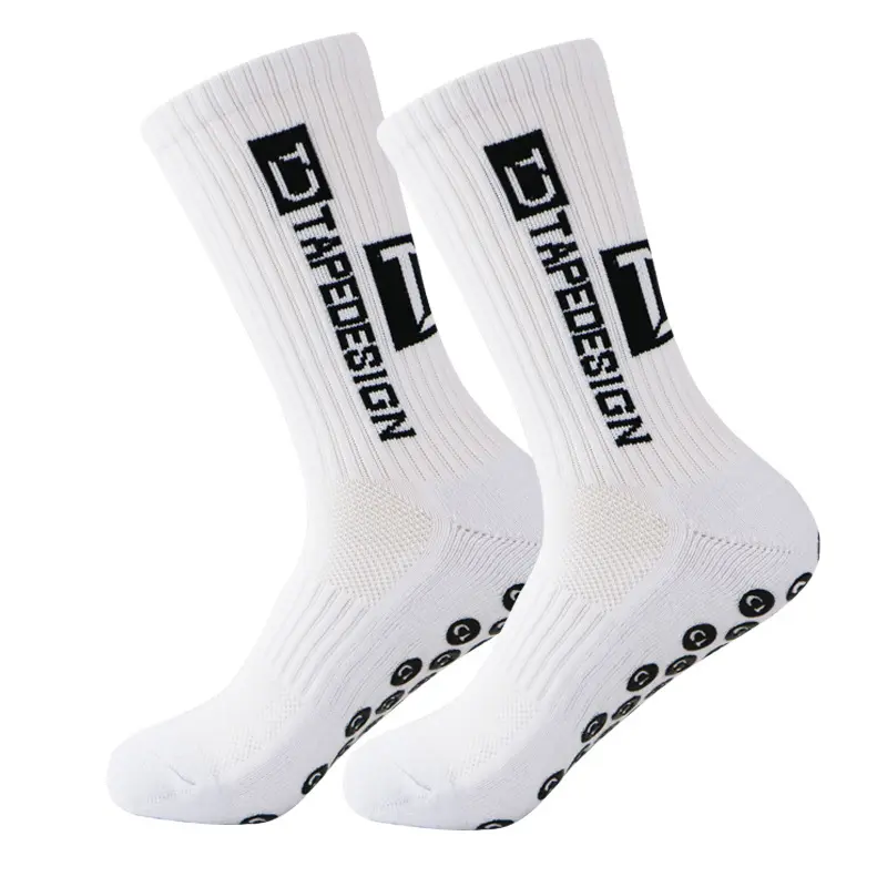 Custom logo fashion compression colorful soccer designer anti slip sport football grip men football socks