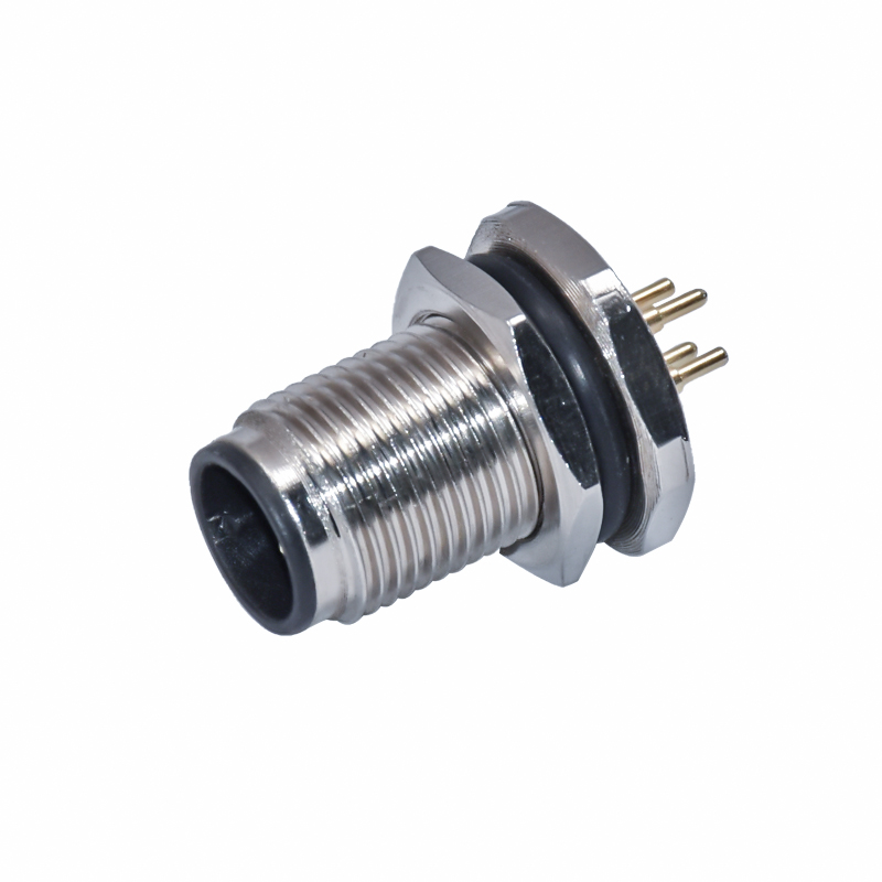 Водонепроницаемый круговой разъем pcb за панелью mount m12 male 4pin connector