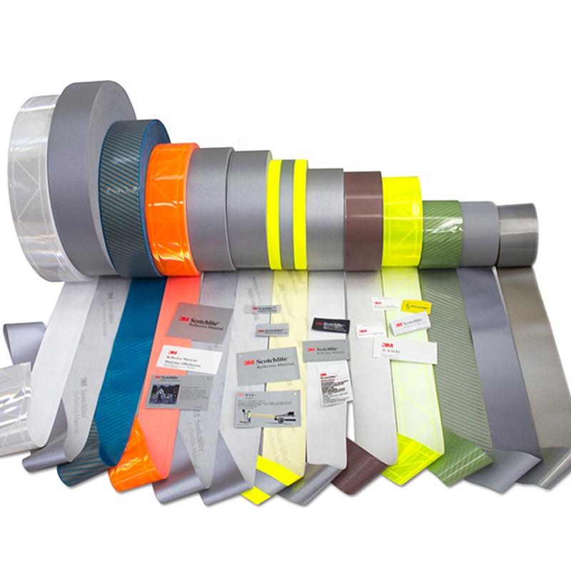 3M Warn Polyester Fluorescent Yellow Silver Orange Red Blue Purple Grey Gold Heat Reflective Tape Sew On For Clothing Uniform