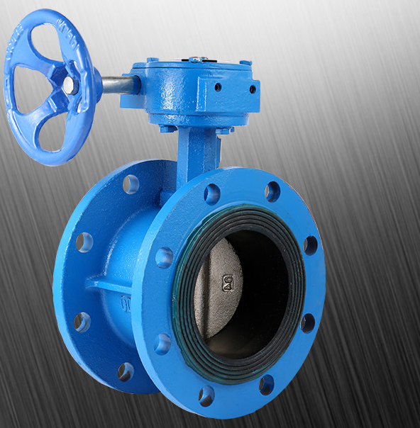 DN200 PN16 Ductile cast iron DI hand operated double flanged butterfly valve
